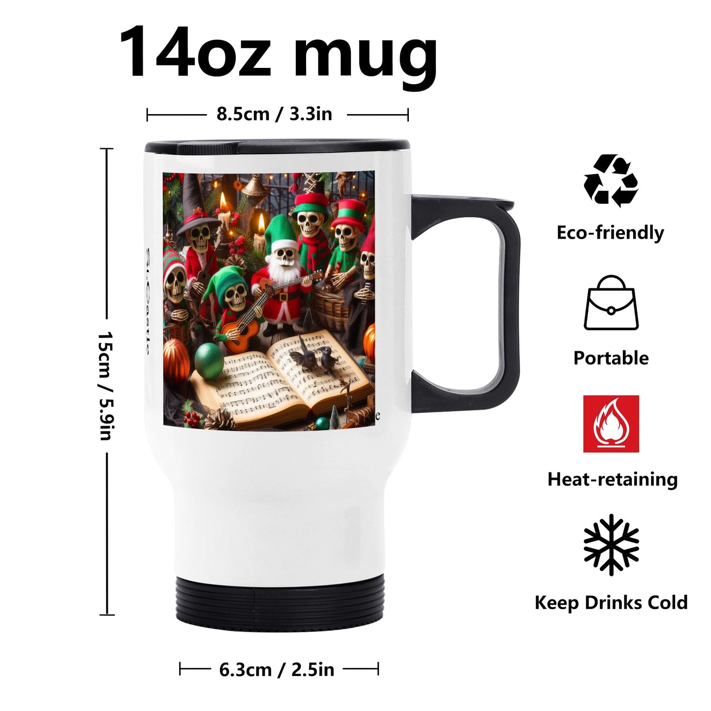 Stainless Steel Travel Coffee Mug (14 oz)