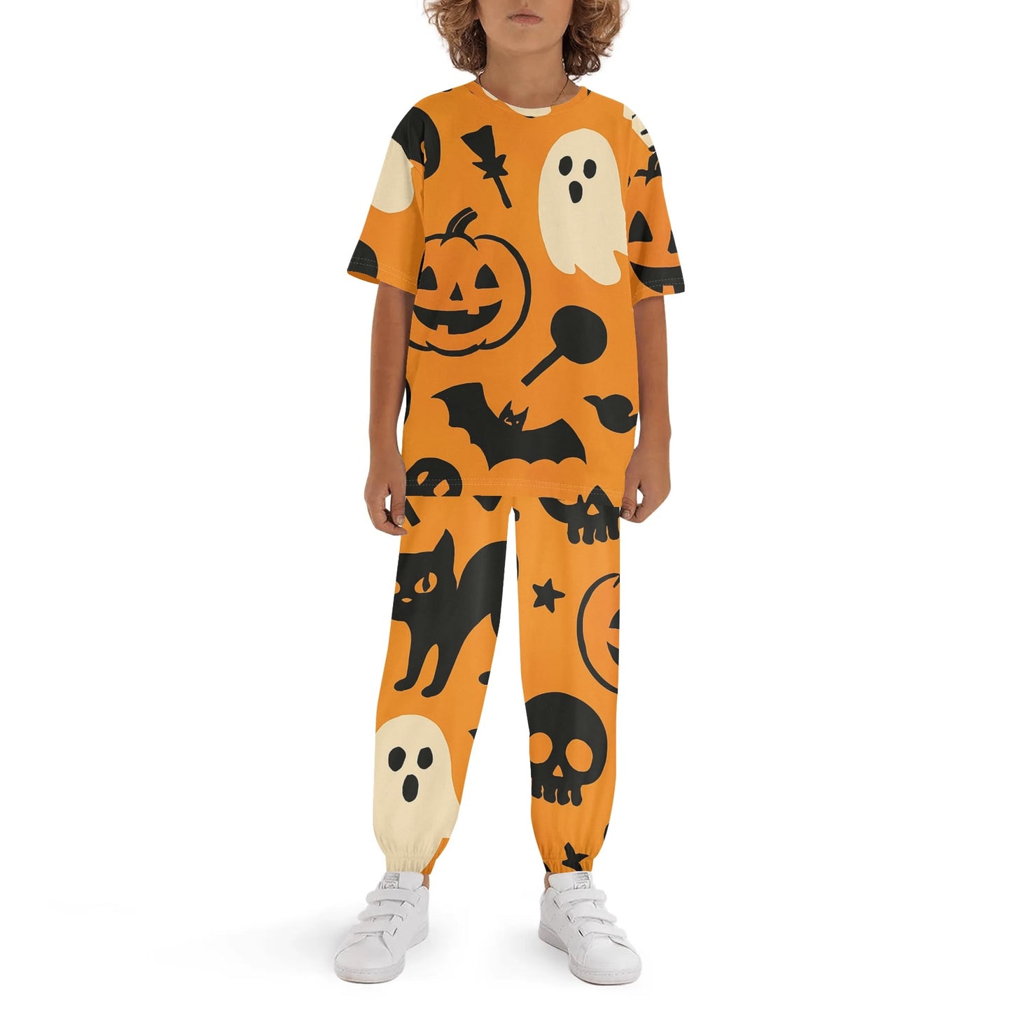 Childrens Sleepwear Short Sleeve Shirt and Long Pants Set Halloween