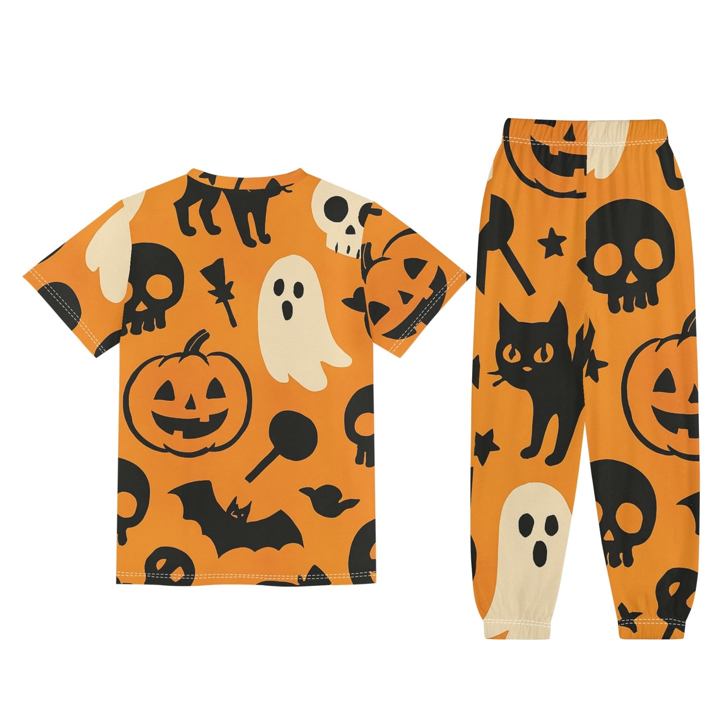 Childrens Sleepwear Short Sleeve Shirt and Long Pants Set Halloween
