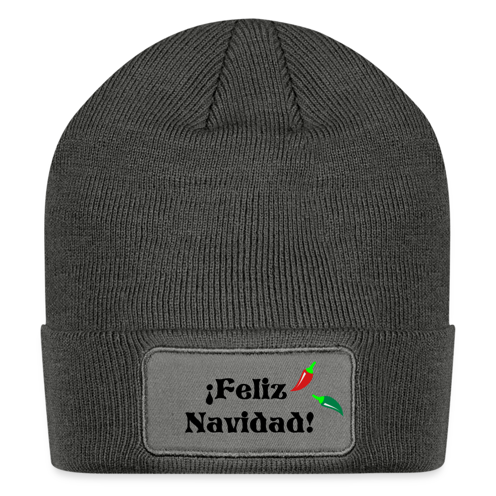 Patch Beanie - charcoal grey