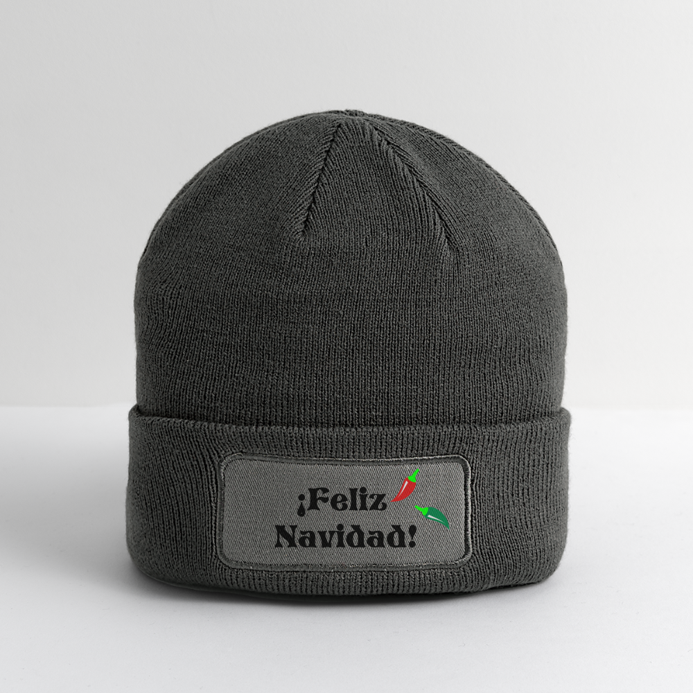 Patch Beanie - charcoal grey