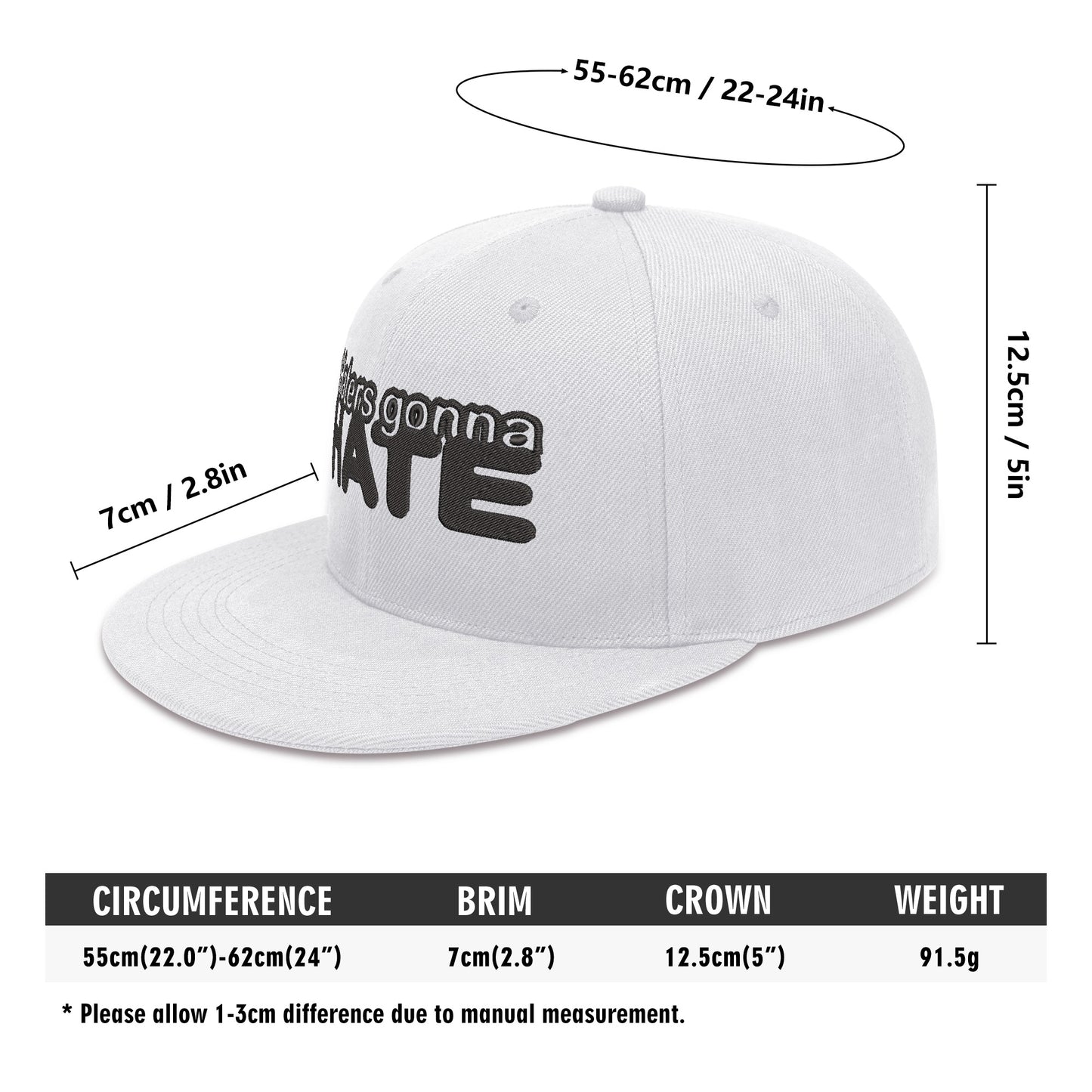 All Over Embroidered Hip-hop Hats