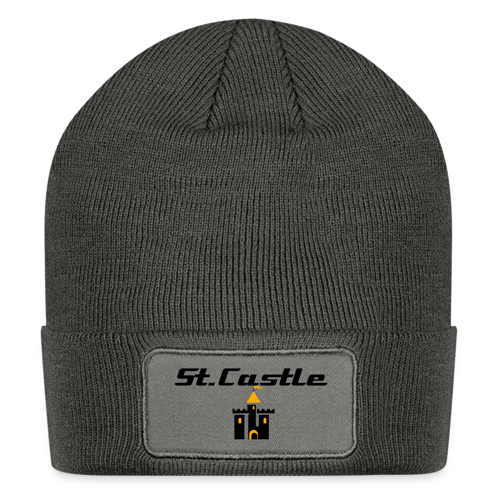 Patch Beanie - charcoal grey