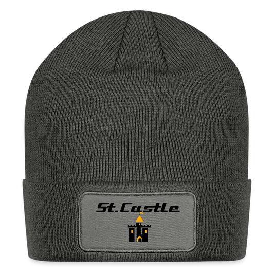 Patch Beanie - charcoal grey
