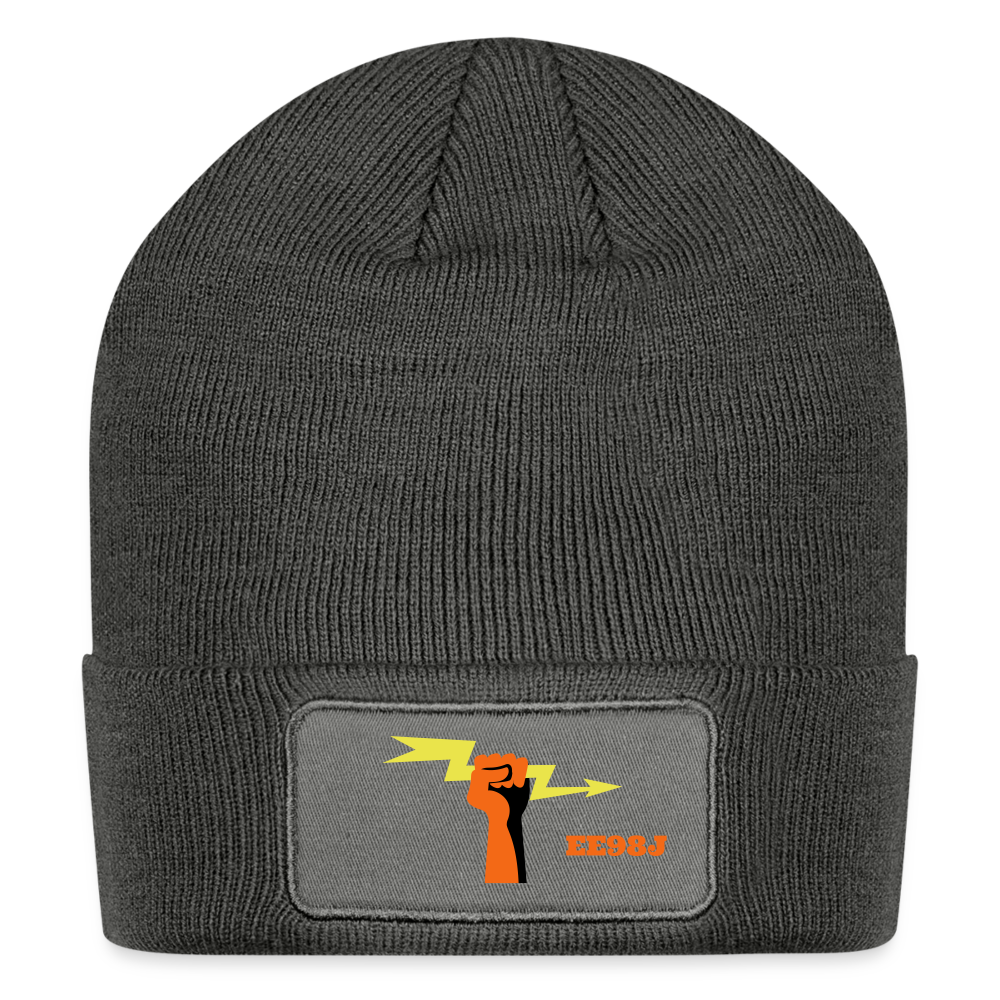 Patch Beanie - charcoal grey