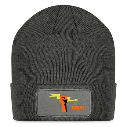 Patch Beanie - charcoal grey