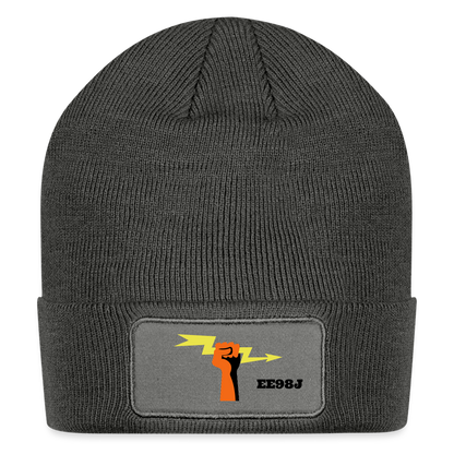 Patch Beanie - charcoal grey