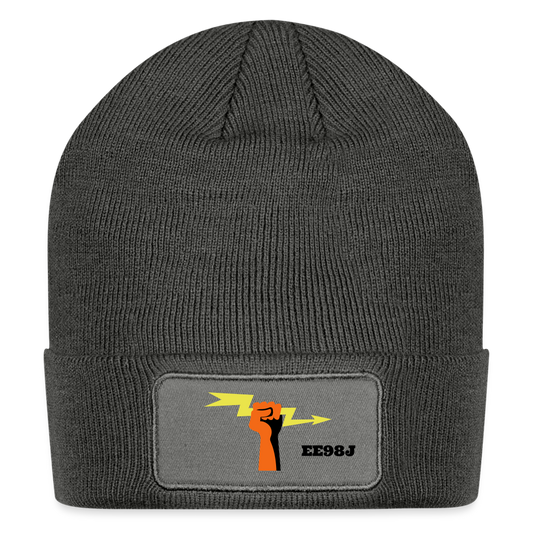 Patch Beanie - charcoal grey