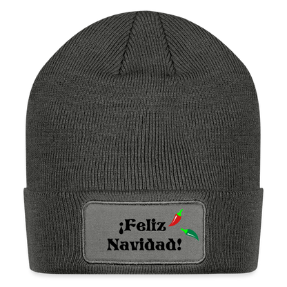 Patch Beanie - charcoal grey
