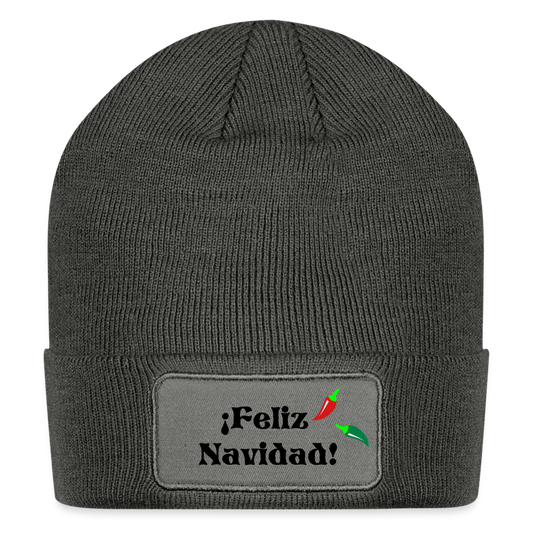 Patch Beanie - charcoal grey