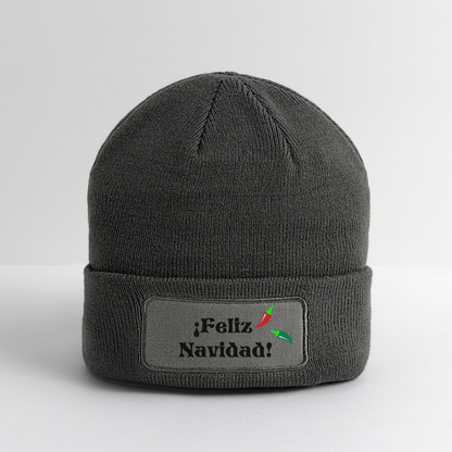 Patch Beanie - charcoal grey