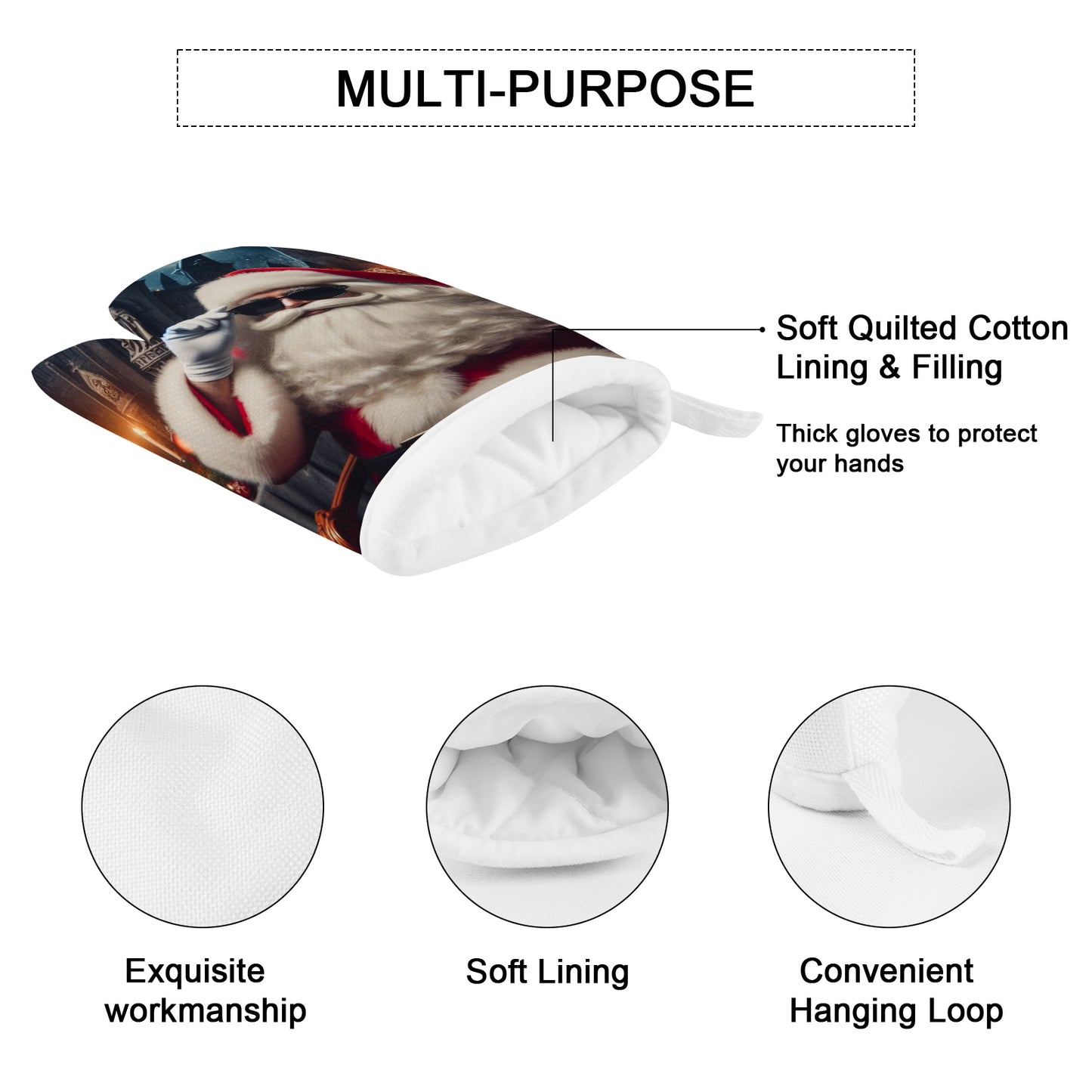 Heat Resistant Oven Mitt(Two Pieces)(Two sides)